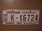 Paraguay nummerplaat kentekenplaten nummerplaten nummerbord, Ophalen of Verzenden, Gebruikt