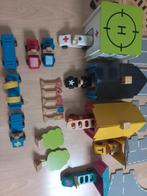 Te koop Ikea wegen en houten trein met houten rails ,, Ophalen, Zo goed als nieuw, Duw- of Trekspeelgoed