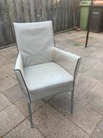 4 beige Lederen Eetkamerstoelen - Gratis!, Huis en Inrichting, Stoelen, Ophalen, Gebruikt, Overige kleuren, Leer