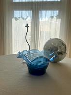 Vintage kobaltblauw glazen schaal, Ophalen of Verzenden, Zo goed als nieuw, Rond, Glas