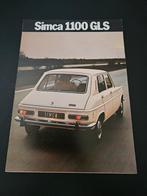 Brochure Simca 1100 GLS 1972, Ophalen of Verzenden, Zo goed als nieuw, Overige merken