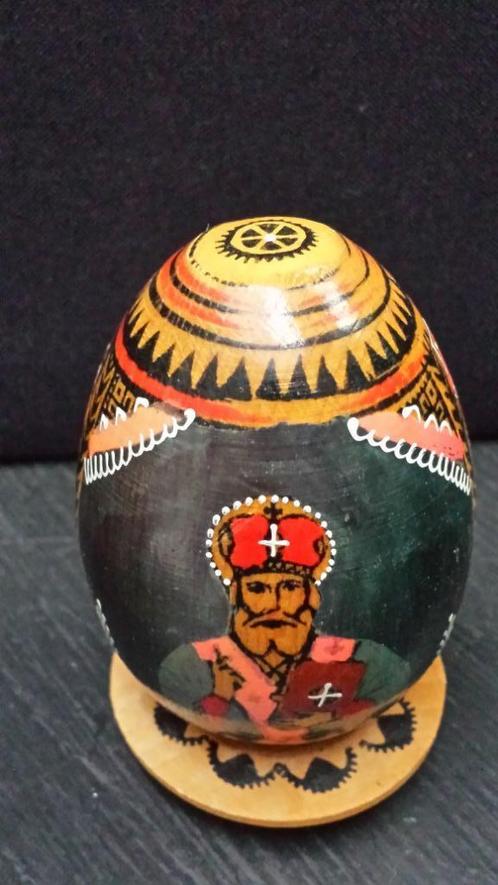 Russisch Orthodox SIEREI ~ Handbeschilderd Houten EI, Verzamelen, Religie, Zo goed als nieuw, Overige religies, Overige typen