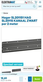 Hager SL201151 Kabelgoot Zwart 2 meter, Ophalen, Nieuw, Overige typen