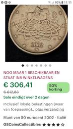 Zeldzame 50 euro cent  Italië 2002, Postzegels en Munten, Munten | Europa | Euromunten, Ophalen of Verzenden, Italië, 50 cent