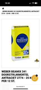 Weber Beamix 341 Doorstrijkmortel Antraciet 1200KG, Doe-het-zelf en Verbouw, Ophalen, Nieuw