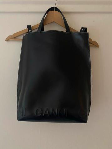 Ganni leren tas zwart | Banner medium shopper beschikbaar voor biedingen