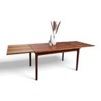 Henning Kjaernulf, Vejle vintage jaren 60 verlengbare tafel, Ophalen, Scandinavisch, uittrektafel, uitschuiftafel, Teakhout, 200 cm of meer
