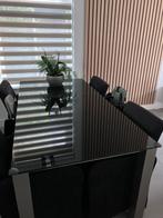 Zwarte glazen eettafel, Ophalen, Gebruikt, 50 tot 100 cm, Glas
