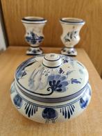 Origineel Delfs blauw bonbon schaaltje en 2 vaasjes, Ophalen of Verzenden