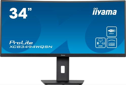 Iiyama ProLite XCB3494WQSN-B5 Zwart usbc 120hz 0.4ms KVM 34", Computers en Software, Monitoren, Zo goed als nieuw, 101 t/m 150 Hz