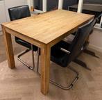 9 Leren Eetkamerstoelen (6 zonder, 3 met armleuning), Huis en Inrichting, Ophalen, Gebruikt, Zwart, Leer