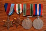 Engelse spang 4 medailles met Italy Star 1940 - 1945, Ophalen, Engeland