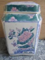 zeskantige dekselpot / theepot - 15 cm hoog, Antiek en Kunst, Antiek | Keramiek en Aardewerk, Ophalen of Verzenden