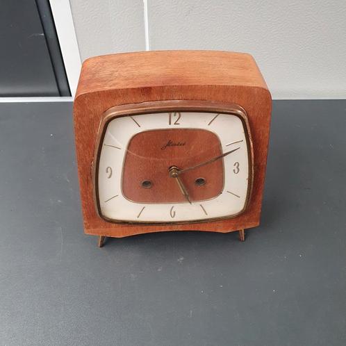 Vintage Junghans Tafelklok - Hout & Metaal, Antiek en Kunst, Antiek | Klokken, Ophalen