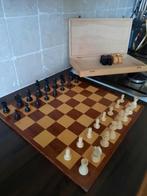 Prachtig dubbelzijdig schaak annex dambord met alle stukken, Hobby en Vrije tijd, Ophalen of Verzenden, Zo goed als nieuw