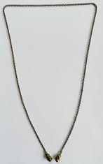 Bronzen ketting met bloemknopjes aan het uiteinde, Ophalen of Verzenden, Zo goed als nieuw, Goud, Overige materialen