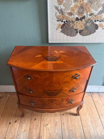  Lucky Vintage brocante maqueterie / intarsia ladekast beschikbaar voor biedingen