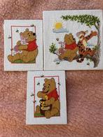 3 kleine borduurwerkjes van winny de pooh, Ophalen of Verzenden, Winnie de Poeh of vrienden, Beeldje of Figuurtje