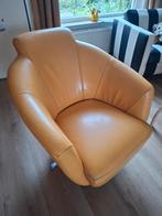 Okergele draai fauteuil, Huis en Inrichting, Fauteuils, Ophalen of Verzenden, Gebruikt