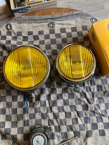 Oldtimer 2 Bosch mistlampen met knik glas met chroom huis  beschikbaar voor biedingen