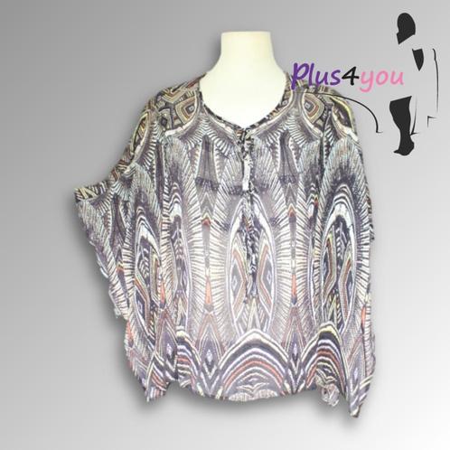 30320 Zgan Mooie capetuniek Sempre Piu mt 50  G27, Kleding | Dames, Grote Maten, Zo goed als nieuw, Blouse of Tuniek, Overige kleuren