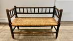 Houten rieten Bobbin Bankje knobbelbank, Ophalen