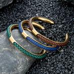Heren Gekleurde Leren Manchet Armband, Sieraden, Tassen en Uiterlijk, Armbanden, Verzenden, Nieuw, Leer