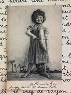 1903 Meisje snijdt brood (II), Verzamelen, Ophalen of Verzenden, Voor 1920, Gelopen, Kinderen