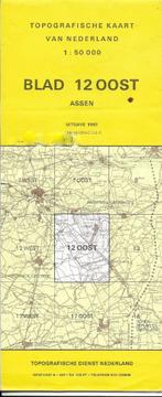 Pl1960 plattegrond blad 12 oost assen 1983 -, Boeken, Atlassen en Landkaarten, Gelezen, 2000 tot heden, Ophalen of Verzenden, Landkaart