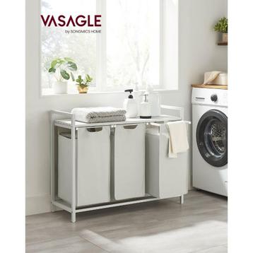 VASAGLE Wasmand, wasmand met 3 compartimenten beschikbaar voor biedingen