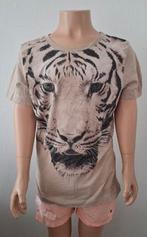 H&M t-shirt print witte siberische tijger maat 122-128, Gebruikt, Jongen of Meisje, H&M, Ophalen of Verzenden