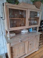 Houten buffetkast met glazen deuren, Antiek en Kunst, Antiek | Meubels | Kasten, Ophalen