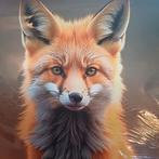 Canvas Schilderij - Vos, 50 tot 75 cm, Ophalen of Verzenden, Zo goed als nieuw, Schilderij