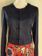 Chique set van blauwe blazer en rok met klok & ketting print, Kostuum of Pak, Nieuw, Maat 36 (S), Sao Paulo