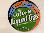 Cosden Gas emaille reclamebord, Ophalen of Verzenden, Gebruikt, Reclamebord