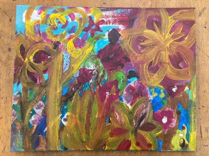 Bloemen schilderij, Antiek en Kunst, Kunst | Schilderijen | Modern, Ophalen