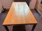 Houten tafel met RVS poten 220x101 cm, Huis en Inrichting, Tafels | Eettafels, Ophalen, 200 cm of meer, 50 tot 100 cm, Zo goed als nieuw