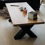 Industriele eiken salontafel 130x60 cm, 100 tot 150 cm, Zo goed als nieuw, Minder dan 50 cm, Rechthoekig