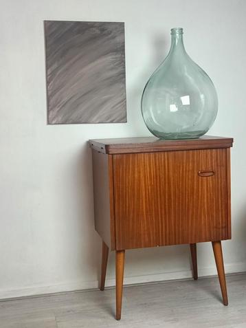 Vintage teak houten midcentury  naaikastje opbergkast  beschikbaar voor biedingen