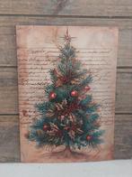 Vintage look kerst-kaart versierde kerstboom, Ophalen of Verzenden, 1980 tot heden, Ongelopen, Feest(dag)
