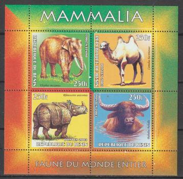OLIFANTEN-ELEPHANTS e.a.= Mooi bl. v BENIN-3010-06 beschikbaar voor biedingen