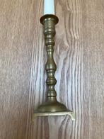 Vintage Brocante hoge messing kandelaar, Ophalen of Verzenden
