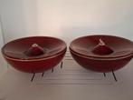 2 Keramieken Olielampen - Ossebloed Rood, Ophalen of Verzenden