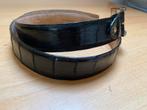 Zwarte italiaanse riem croco  krokodil ceintuur 101 cm, 95 tot 105 cm, Verzenden, Zo goed als nieuw, Riem of Ceintuur