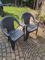 Tuinstoel zwart set, Ophalen, Gebruikt, Kunststof, Stapelbaar