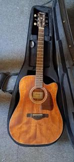Ibanez mahonie houten western gitaar met softcase koffer, Ophalen, Ibanez, Hollow body, Met versterker