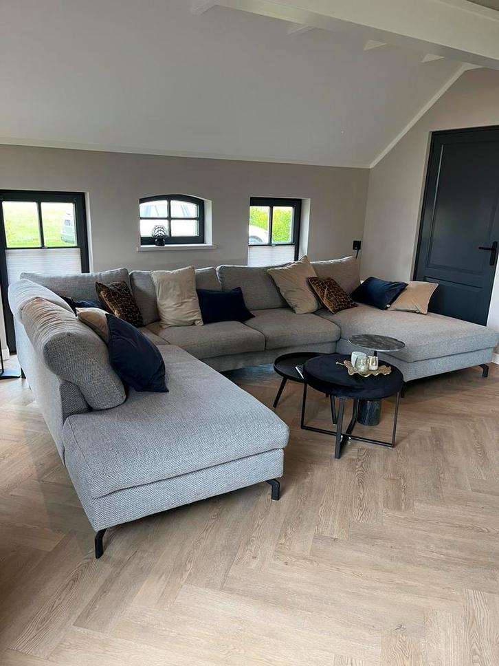 * Hoekbank Monza Montel licht grijs, Huis en Inrichting, Banken | Complete zithoeken, Zo goed als nieuw, Ophalen