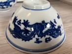 Vintage Chinese rijstkommen met draken decor, Antiek en Kunst, Antiek | Porselein, Ophalen of Verzenden