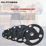 PH Fitness Premium Olympische Rubberen Halterschijven 295KG, Ophalen, Benen, PH fitness, Overige typen