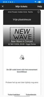 New wave in concert golden circle 3 feb, Tickets en Kaartjes, Evenementen en Festivals, Eén persoon